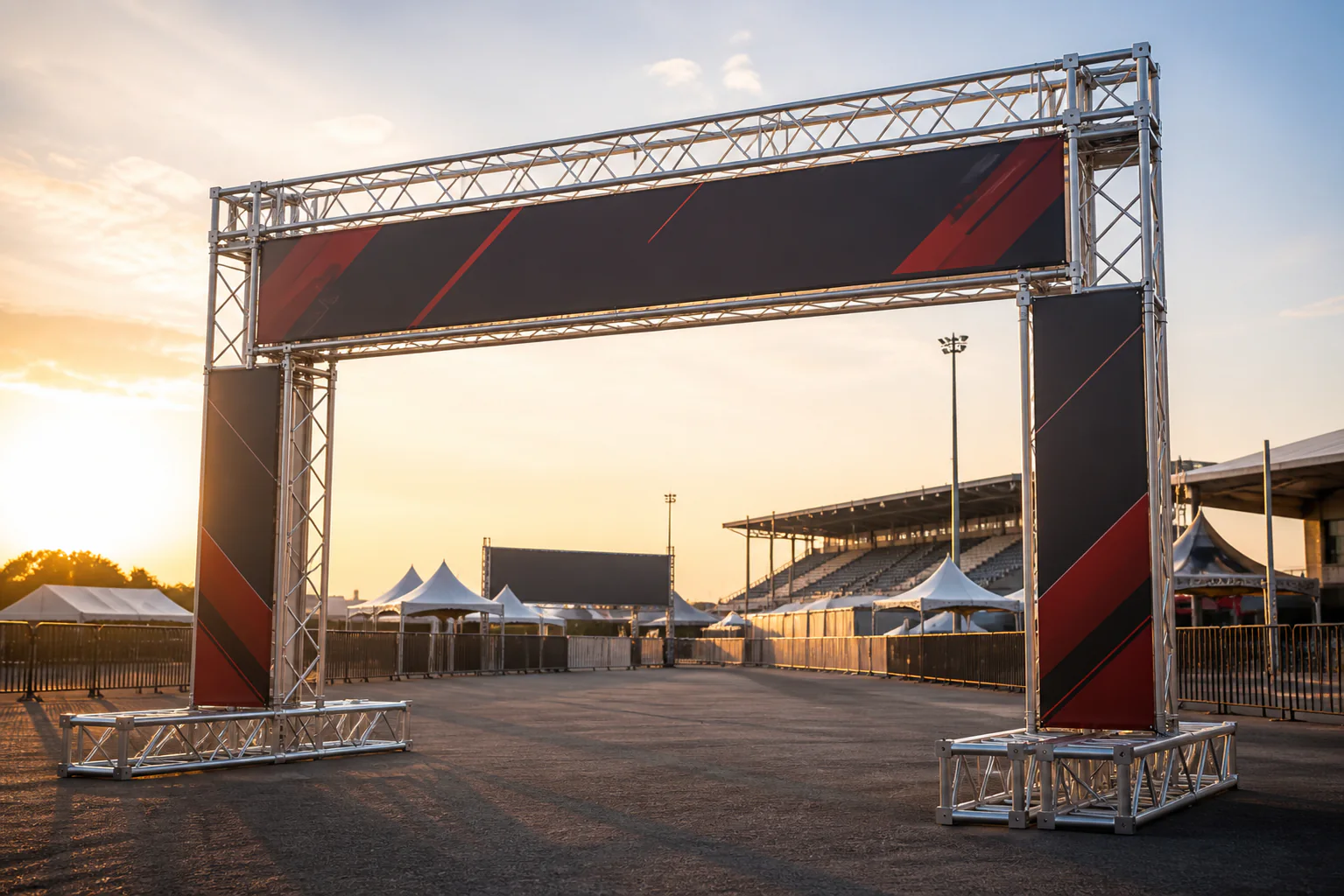 Pórtico em contexto profissional de evento